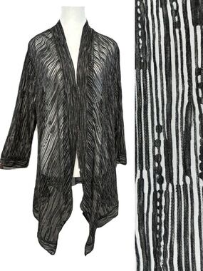 Yushi Lagenlook Open Duster Cardigan Sheer Mesh Grunge Whimsigoth XL*